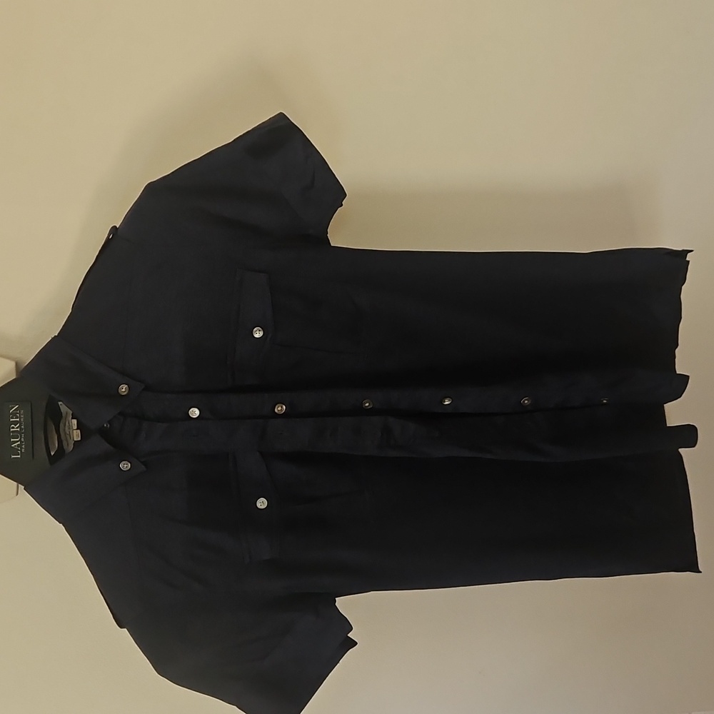 Adam Lippes Navy Shirt. Sz 4. Silk